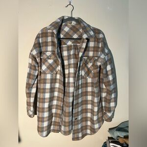 Oversized Altar'd State Brown Plaid Jacket